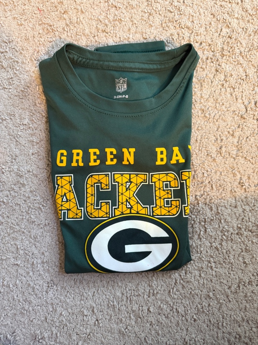 NFL Green Bay Packers Dark Green Tee with Yellow and White Logos